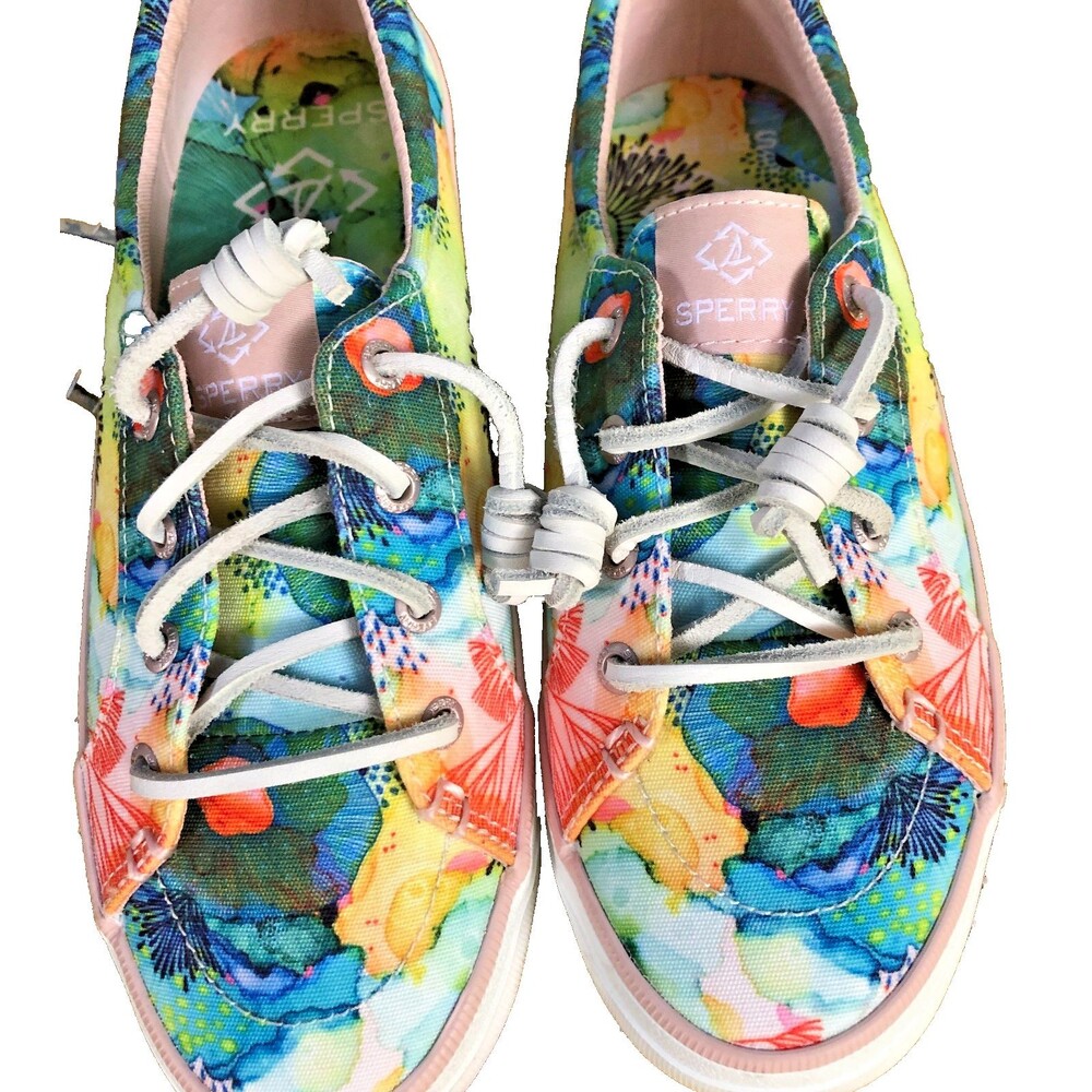 Sperry x Yellena James Crest Vibe Sneakers Shoes Blue Multi STS88490 Womens 6.5